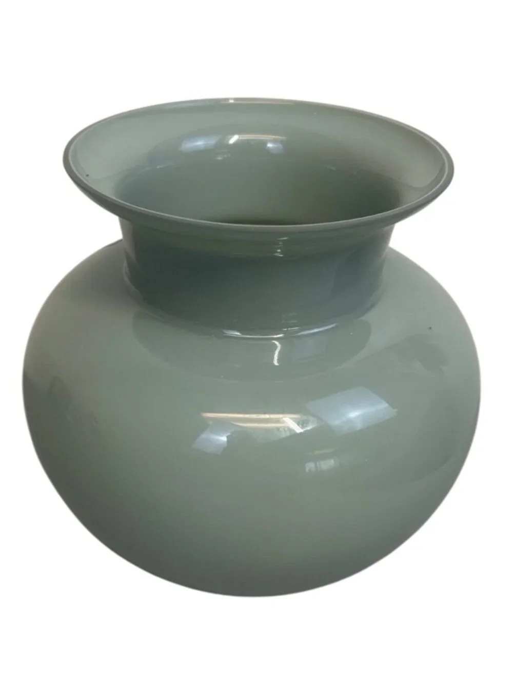 Alicja Handmade Art Glass Vase Gray Cased Glass Hand Blown Poland Modern Decor